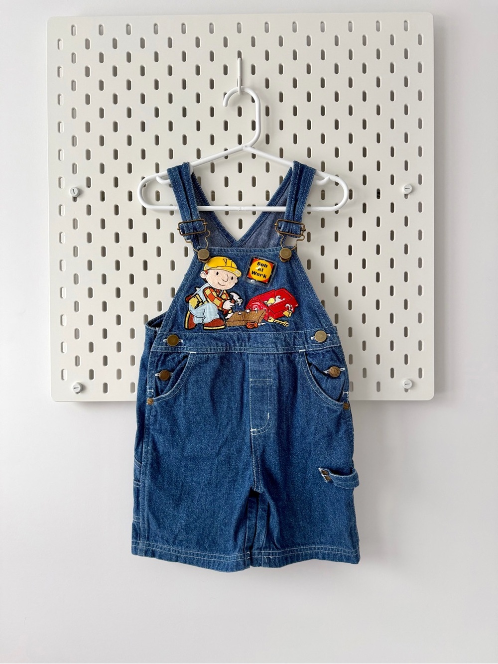 Vintage y2k Bob The Builder denim shortalls size 2T